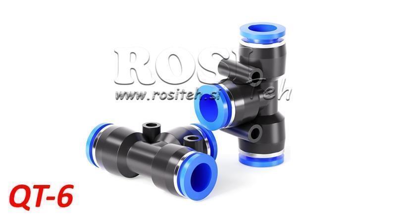 PNEUMATICKÝ ZÁPCH T PRIPOJENIE TPA BEZ ZÁVITU QT-6