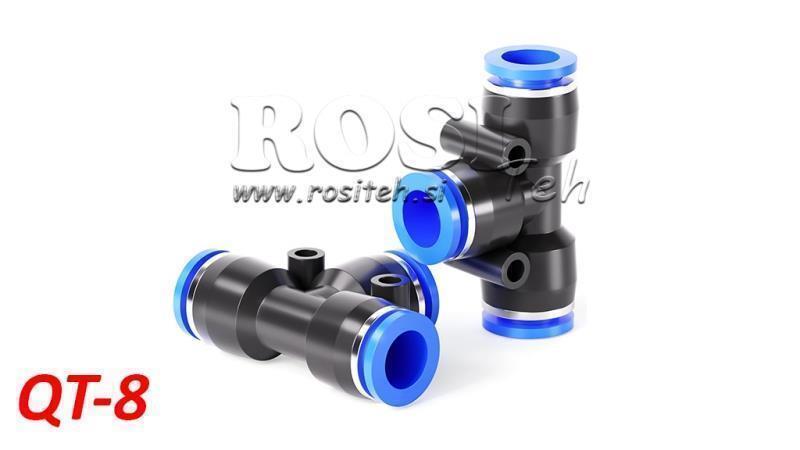 PNEUMATICKÝ ZÁPCH T PRIPOJENIE TPA BEZ ZÁVITU QT-8