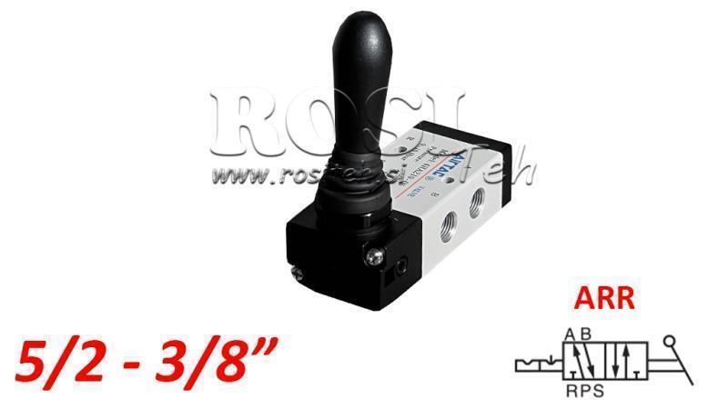 PNEUMATICKÝ MANUÁLNY VENTIL 5/2 3/8 PRT-0852-ARR MANUÁLNY NÁVRAT