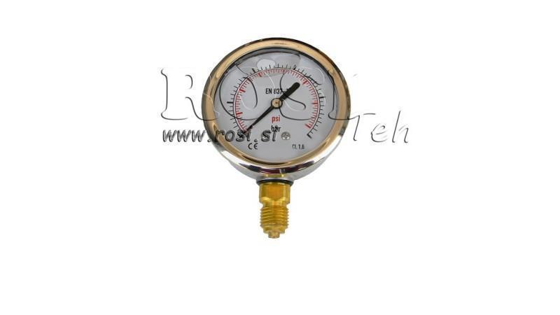 MANOMETER DN63 VERTIKÁLNY 0 - 160 BAR - 1/4