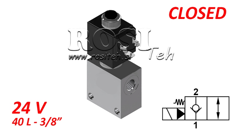 ELECTROVANNE A CLAPET 2/2 NORMALEMENT FERMEE 3/8