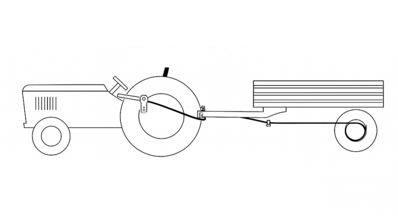 ŤAHANÁ PÁKA RUČNEJ BRZDY PRÍVESU SADA S OCELOVOU DRŽOU 2,3met