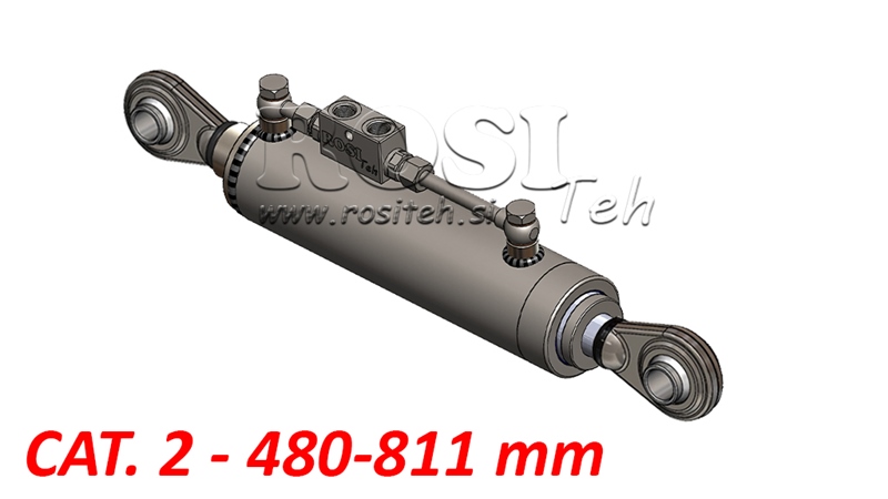 BARRE DE POUSSÉE TÉLESCOPIQUE 3ÈME POINT HYDRAULIQUE STANDARD - CAT. 2 (45-95 HP) - 480-811 mm (25,4/25,4 mm)