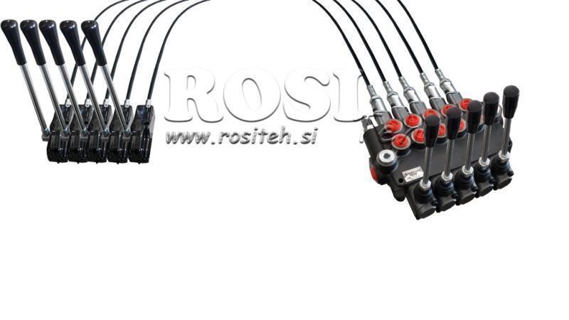 JOYSTICK DOUBLE MANETTE 1.5 m. VANNES HYDRAULIQUES 5xP40 litres