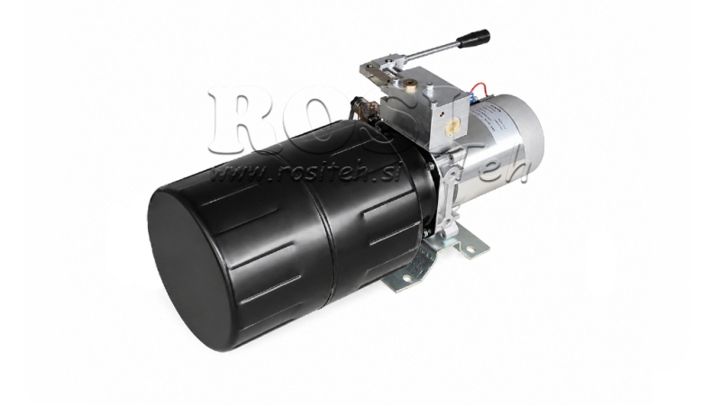 MINI CENTRALE HYDRAULIQUE 24V DC - 2.2kW = 2.1cc - 8 litres - unité monophasée AVEC POMPE MANUELLE