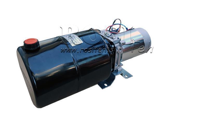 AGGREGAT HYDRAULIQUE MINI 12V CC - 1.6kW = 2.1cc - 8 lit - assemblage à direction unique (métal)