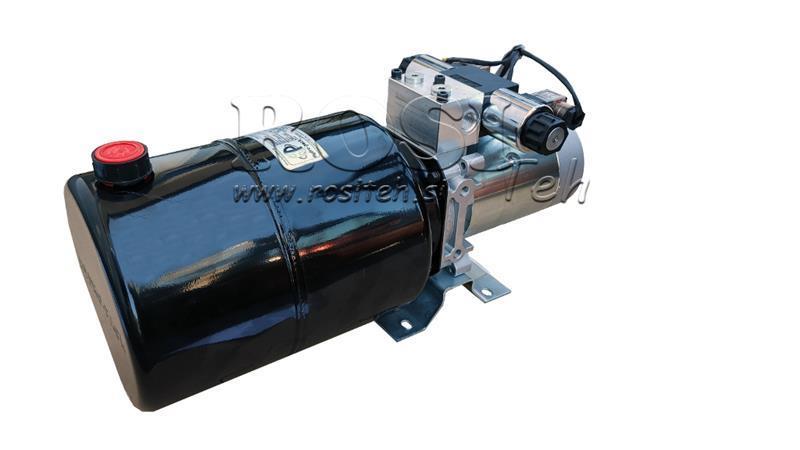 AGGREGAT HYDRAULIQUE MINI 24V CC - 2.2kW = 2.1cc - 8 lit - assemblage à double direction (métal)