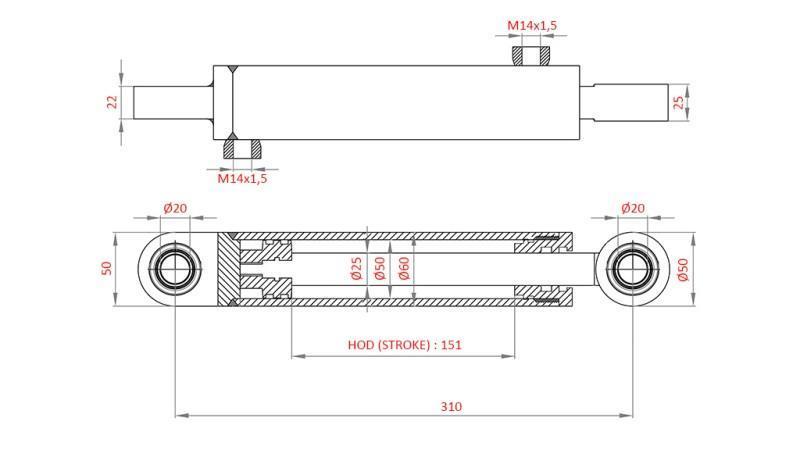 CYLINDRE DE DIRECTION HYDRAULIQUE FIAT-NEW HOLLAND OEM-5189995