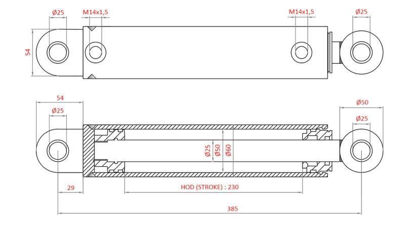 CYLINDRE DE DIRECTION HYDRAULIQUE FIAT-NEW HOLLAND OEM-5198883