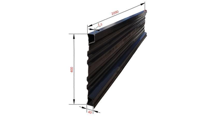 PANNEAU LATÉRAL POUR REMORQUE BASCULANTE 2 MET. - HAUTEUR 400 mm