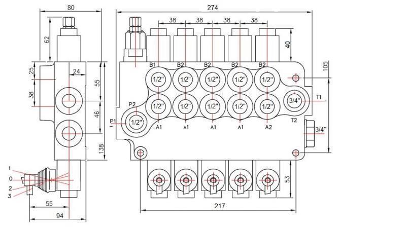 SOUPAPE HYDRAULIQUE 5xP80