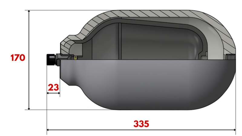 ACCUMULATEUR HYDRAULIQUE 3,8 LIT - BSP 3/4