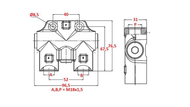 HYDRAULICKÝ VENTIL PRE ZNAČKOVAČ JEDNOTLIVÝ M18x1.5