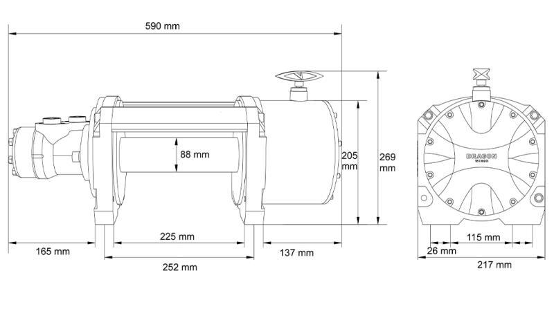 Treuil hydraulique DWHI 16000 HD - 7257 kg