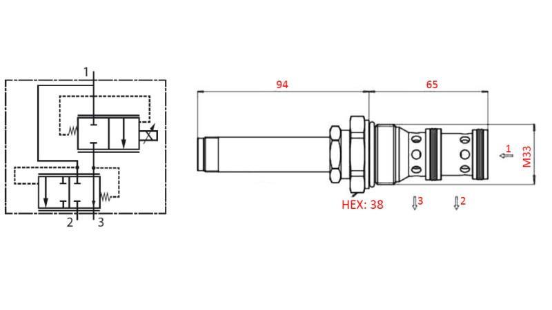3 CESTNÝ PROPORCIONÁLNY VENTIL M33 - 270bar - 80lit