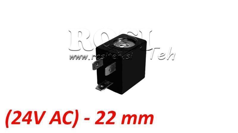 (22) BOBINE ÉLECTROMAGNÉTIQUE 24V AC 5VA POUR VANNE PNEUMATIQUE 1/4-3/8-1/2