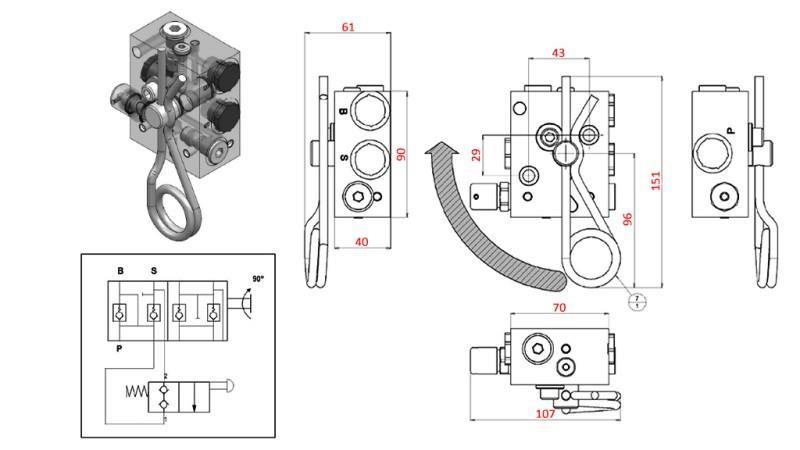 HYDRAULIC BRAKE VALVE - FOR TRAILER TS 04.726.A