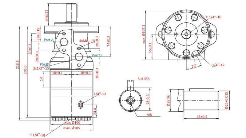 HYDROMOTEUR B/MR 80 - AVEC FREIN