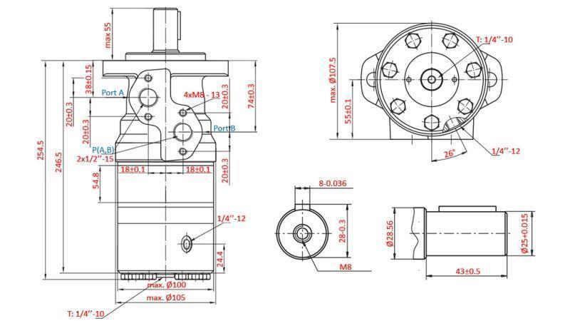 HYDROMOTEUR B/MR 315 - AVEC FREIN