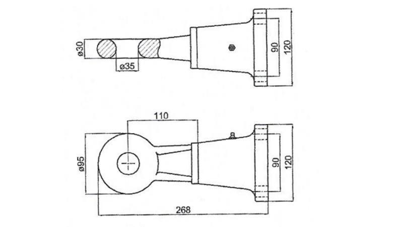 OTÁČACÍ ŤAHACÍ HÁK fi35 6 TON E3 V KRYTE 6000/1500KG