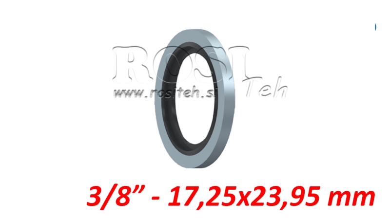 RONDELLE AVEC JOINT EN CAOUTCHOUC 3/8 - 17,25x23,95 mm