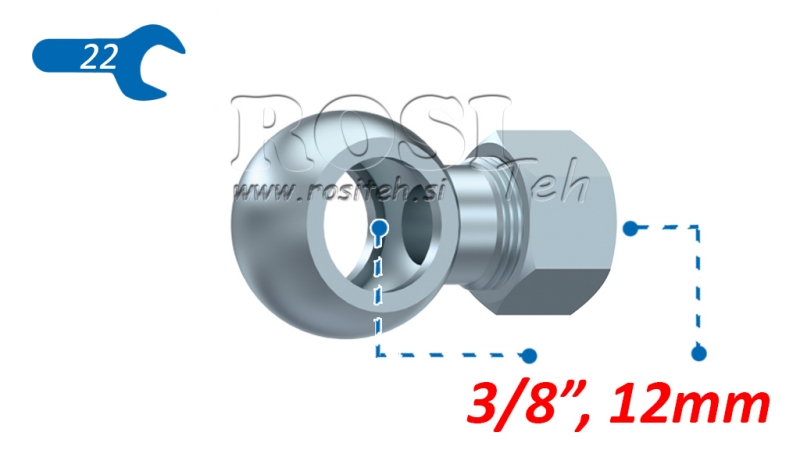 RACCORD DE DURITE EN MÉTAL 3/8 AVEC ÉCROU