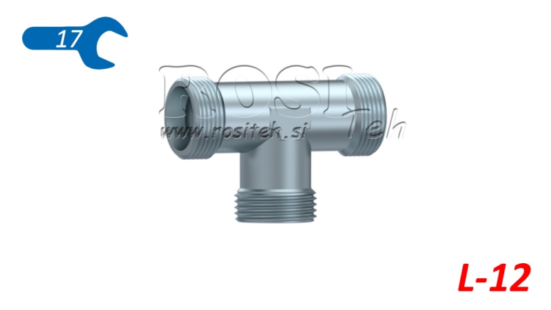 T-PIECE HYDRAULIQUE L-12 AVEC ÉCROU