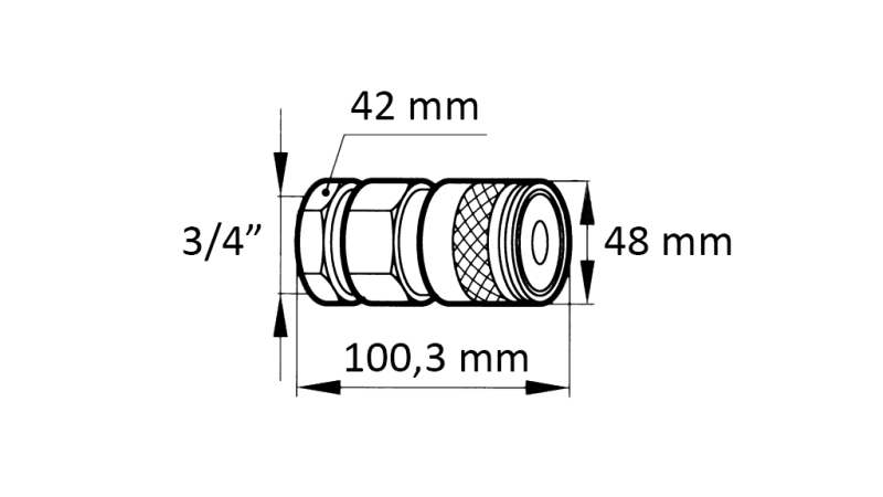 RACCORD RAPIDE EXCAVATEUR FFH FEMELLE 3/4 48MM