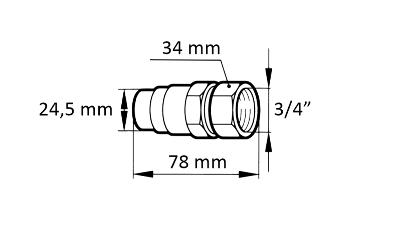 RACCORD RAPIDE EXCAVATEUR FFH MALE 3/4 38MM