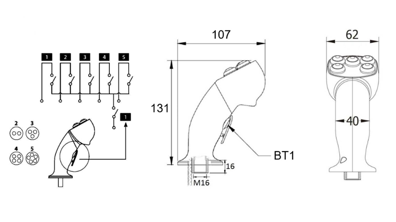 DALJINSKA ROČICA ROSI JOYSTICK - 2 TIPKI + TIPKA