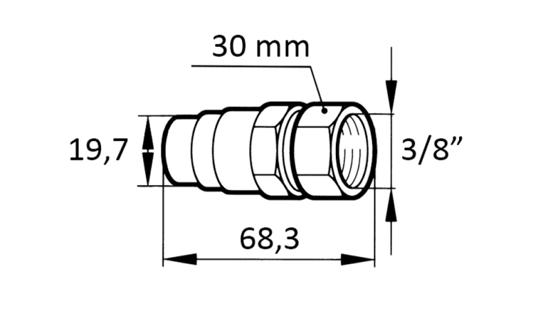 COUPLAGE RAPIDE EXCAVATEUR FFH MALE 3/8