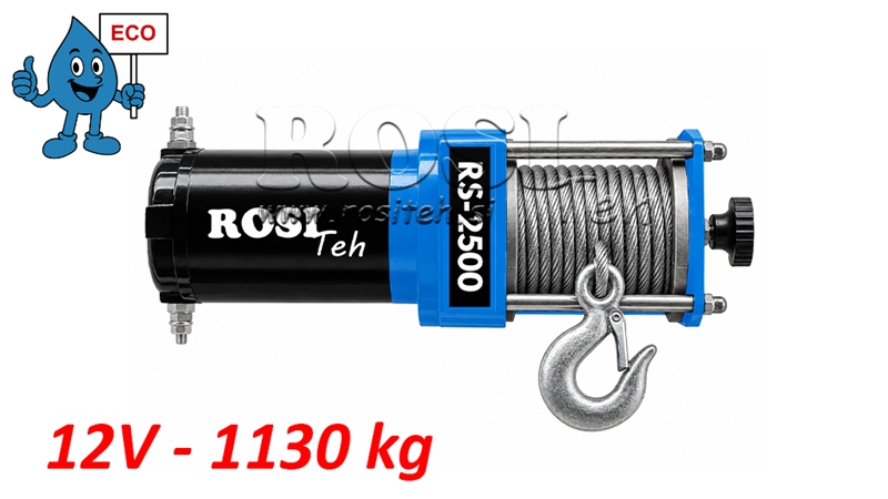 12 V TREUIL ÉLECTRIQUE RS-2500 - 1130 kg - ECO