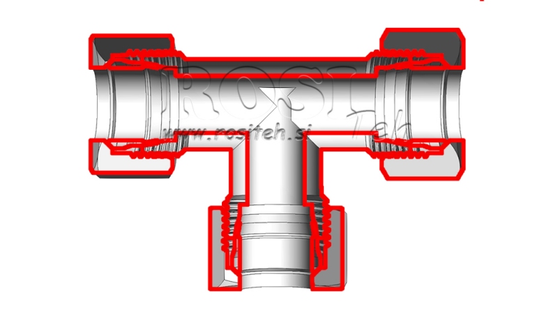 T-PIECE HYDRAULIQUE L-18 AVEC ÉCROU