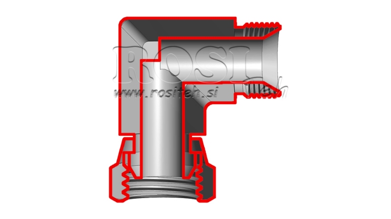 COUDE HYDRAULIQUE 90° BSP COURT ÉCROU ROTATIF-MÂLE 1/4