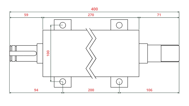 OSOVINA ZA CIRKULAR LITOŽELEZNA 400mm (LEVI NAVOJ)