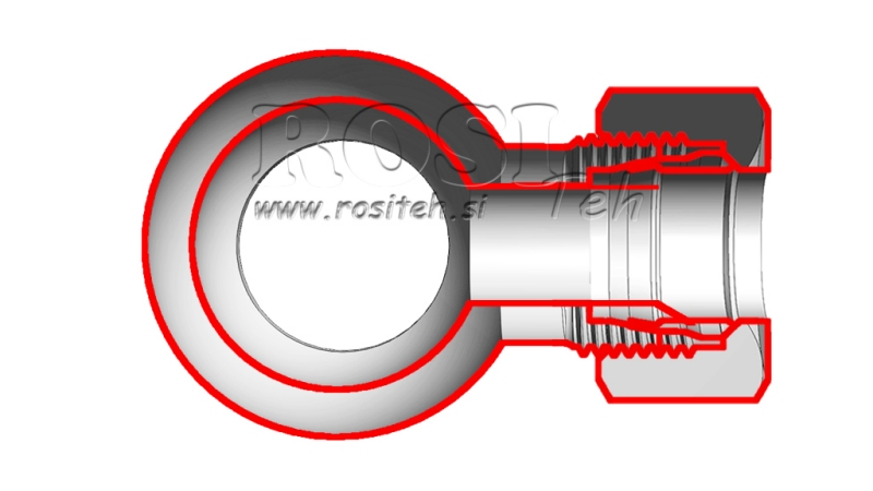 TUYAU EN MÉTAL BANJO 1/2 AVEC ÉCROU