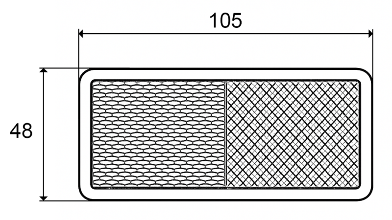 HORIZONTALNY REFLEKTOR BIELY 105X48 (10KS)