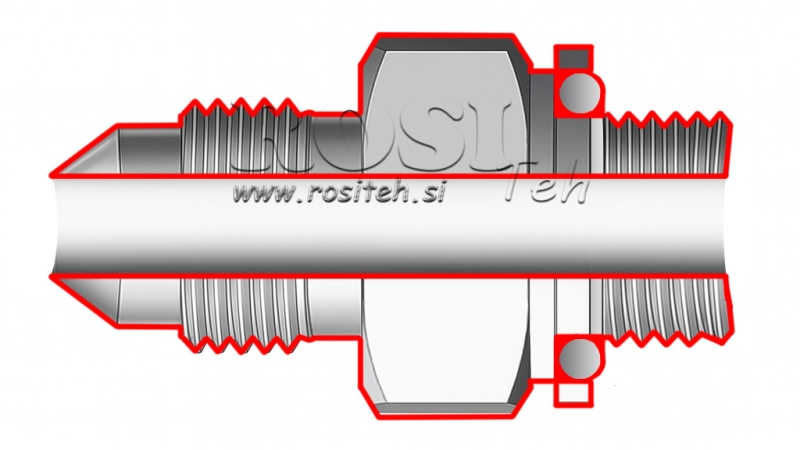 RÉDUCTEUR HYDRAULIQUE 1 3/16 JIC74°-3/4 GAZ