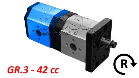 POMPE HYDRAULIQUE ARRIÈRE GROUPE 3 –42 cm³ – ROTATION A DROITE (REFERENCE : 30C42X242)