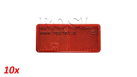 RÉFLECTEUR RECTANGULAIRE ROUGE 105X48 (10PCS)