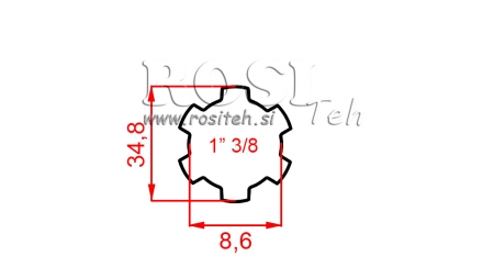 PTO ADAPTER 1-3/8 STANDARD (400 mm)