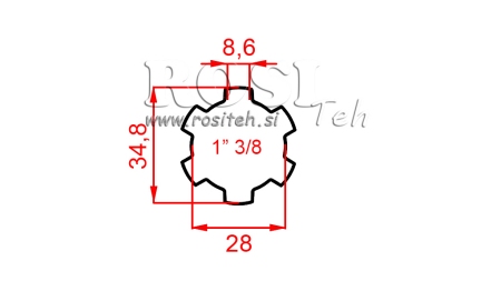 KARDANADAPTER 1-3/8 STANDARD (150 mm)
