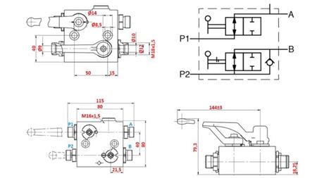 VANNE HYDRAULIQUE POUR HYDRAULIQUE AVANT - CHARGEUR C000FTV