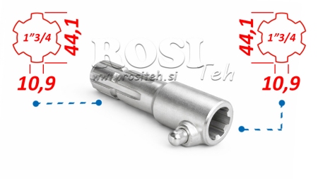 P.T.O. ADAPTER MET PIN van 1”3/4 tot 1”3/4