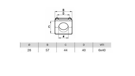 PORTE-TUBE FI 28 - dimensions