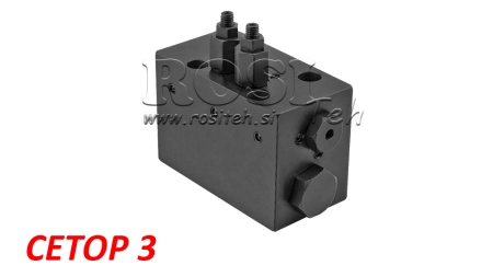 INVERSEUR AUTOMATIQUE HYDRAULIQUE CETOP3 POUR EPANDEURS A FUMIER - DETECTION PRESSION- 4/2 RHA- 50 A 200 BAR- 3 A 40 L/MIN