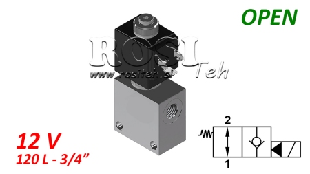 ELECTROVANNE A CLAPET 2/2 NORMALEMENT OUVERTE 3/4