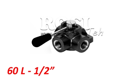 ROBINET A BOISSEAU CYLINDRIQUE 3 VOIES -DEVIATEUR- G1/2 - 60L/MIN