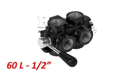 ROBINET A BOISSEAU CYLINDRIQUE 6 VOIES -DEVIATEUR- G1/2 - 60L/MIN