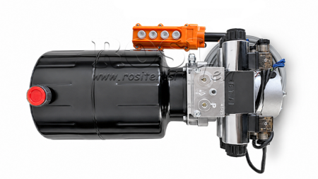MINI CENTRALE HYDRAULIQUE 24V DC - 2.2kW = 2.1cc - 8 lit - 2x unité double effet (métal)